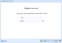 Renseigner un nom d'utilisateur et un mot de passe puis cliquer sur Finish.