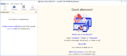 Cliquer sur l'icône Channels puis créer une nouvelle conférence.